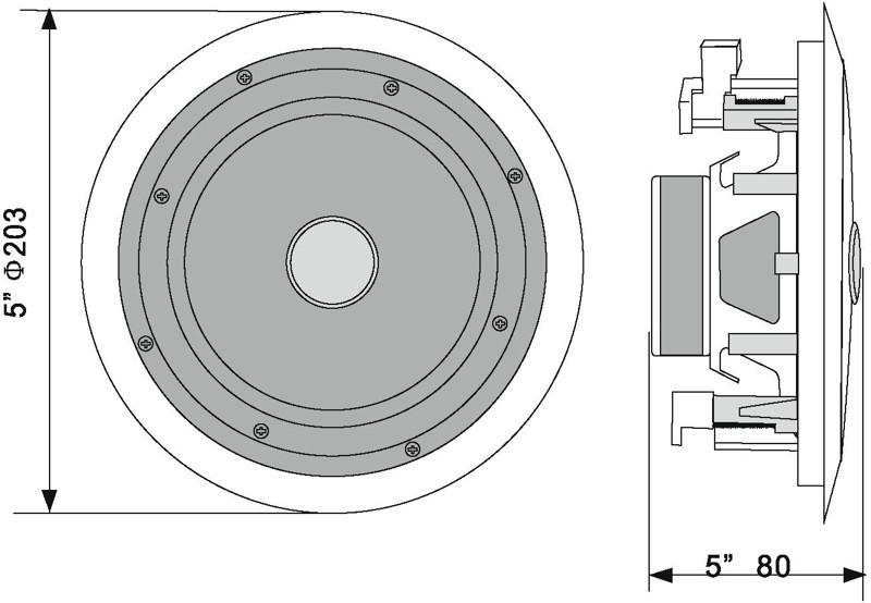 Omnitronic CST-5, bílý - Obrázek 6