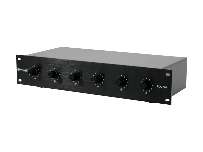 Omnitronic 6-ti zónový PA ovladač hlasitosti 5W mono, černý