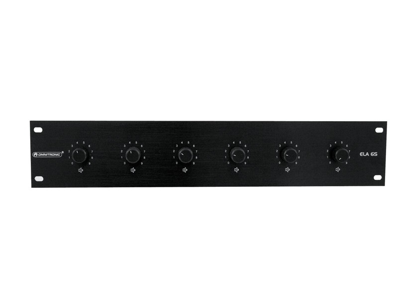 Omnitronic 6-ti zónový PA ovladač hlasitosti 30W stereo, černý - Obrázek 4