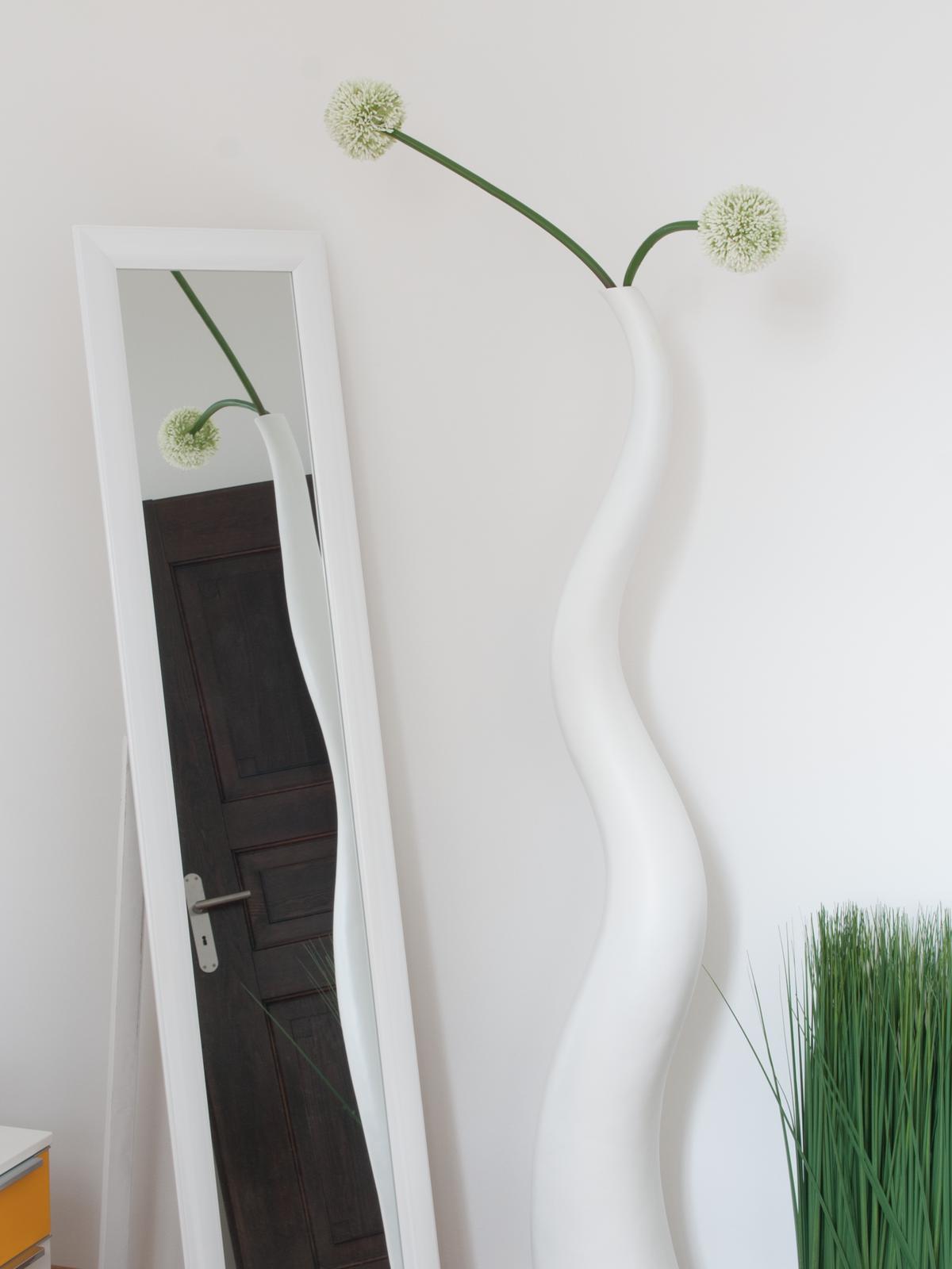 Wave designový květináč 125cm, bílý - Obrázek 5