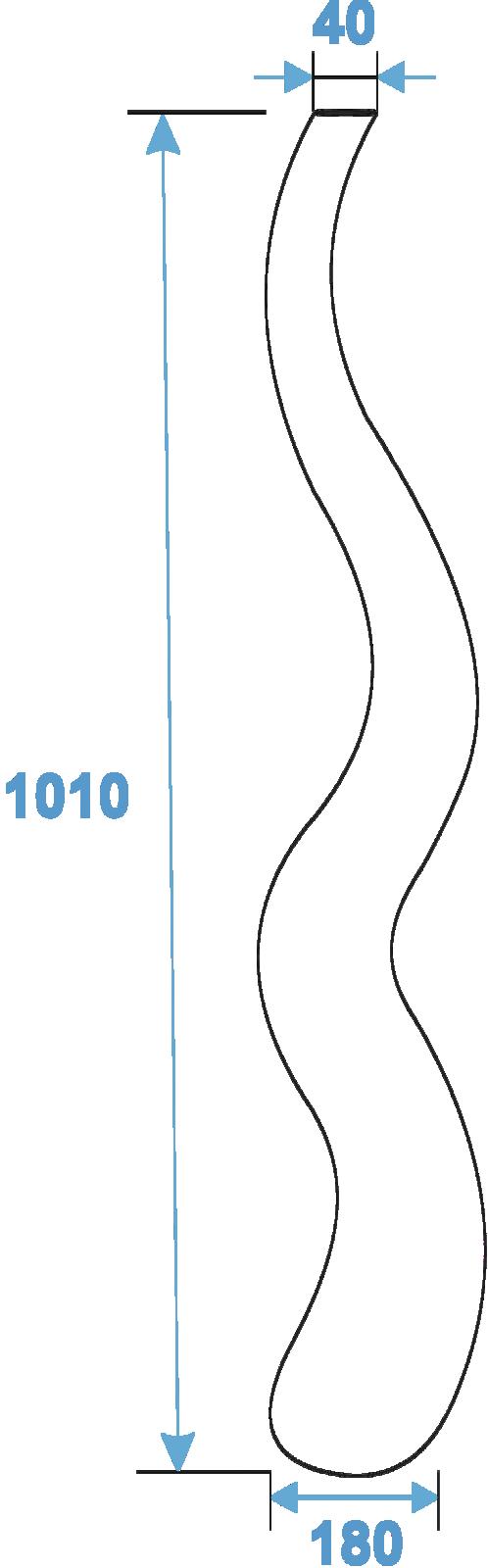 Wave designový květináč 100cm, bílý - Obrázek 3