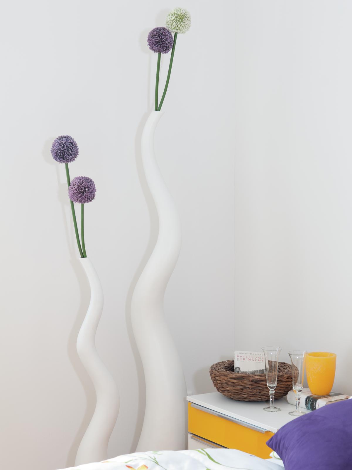Wave designový květináč 100cm, bílý - Obrázek 7