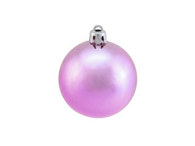 Vánoční dekorační ozdoby, 6 cm, růžová metalíza, 6 ks