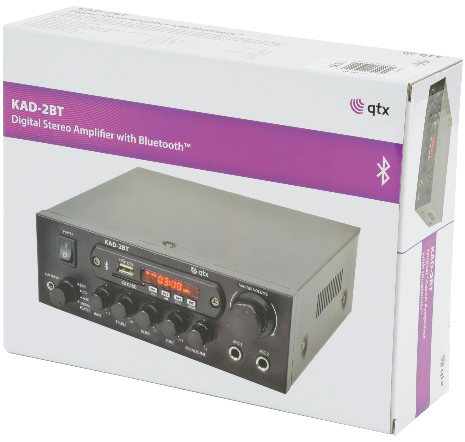 QTX KAD-2BT Digital stereo zesilovač s Bluetooth, 2x 40W - Obrázek 4