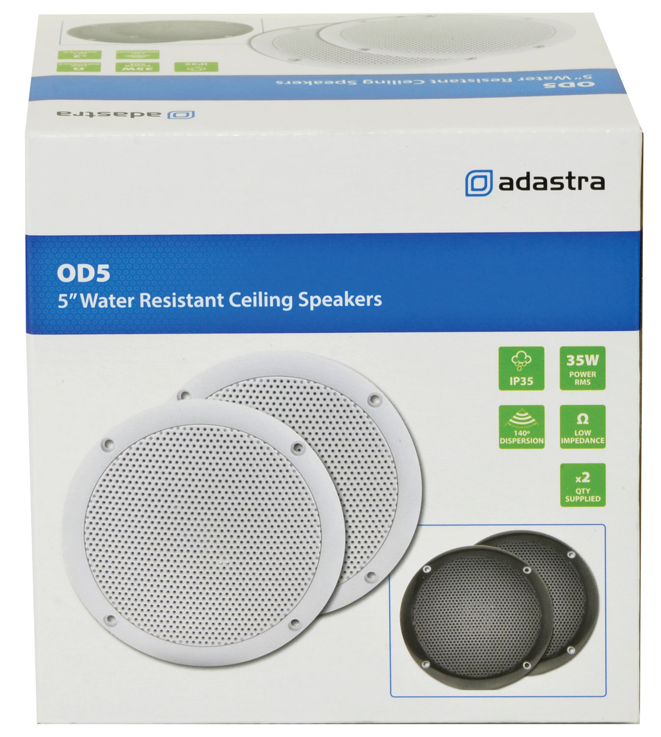 Adastra OD6-B8, podhledový 6.5" reproduktor, 40W, IP35, černý - Obrázek 4
