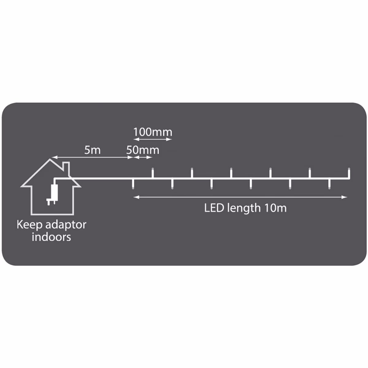Lyyt 200TS-WW, světelný řetěz, 200x LED teplá bílá, IP44 - Obrázek 6