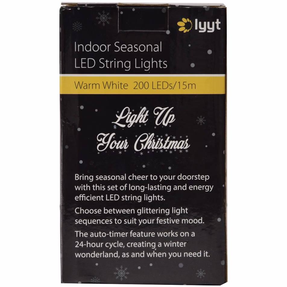 Lyyt 200TS-WW, světelný řetěz, 200x LED teplá bílá, IP44 - Obrázek 8