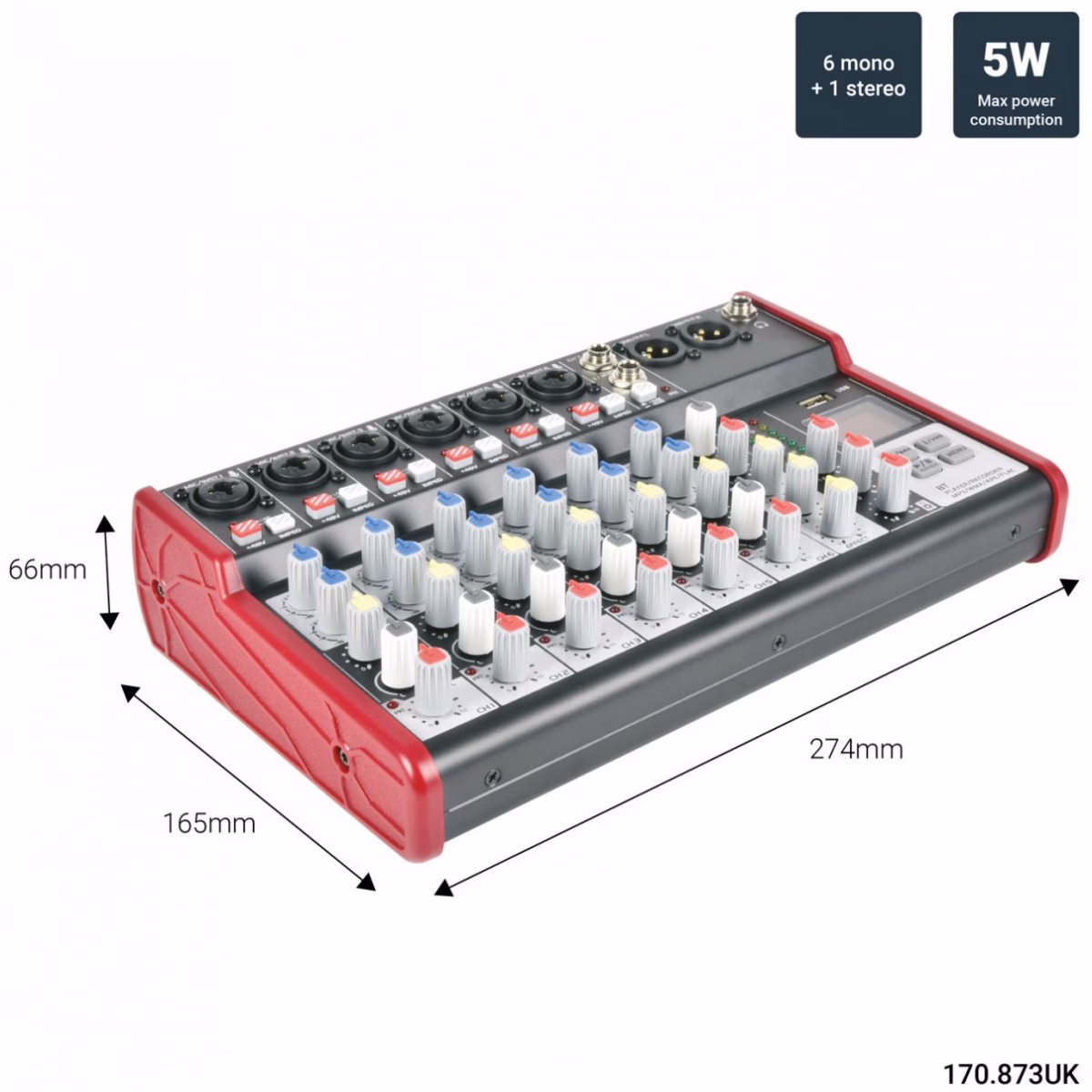 Citronic CSM-8 Mixážní pult s USB a Bluetooth - Obrázek 12