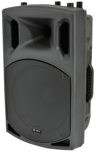 QTX QX12PA, mobilní 12" zvukový systém MP3/SD/USB/BT/FM/2x VHF, 200W