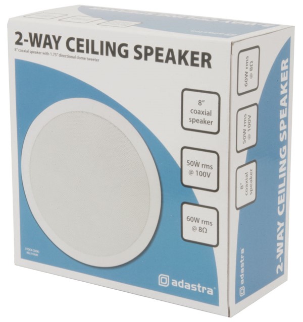Adastra CC-8V, 100V podhledový 8" reproduktor, 60W, bílý - Obrázek 7