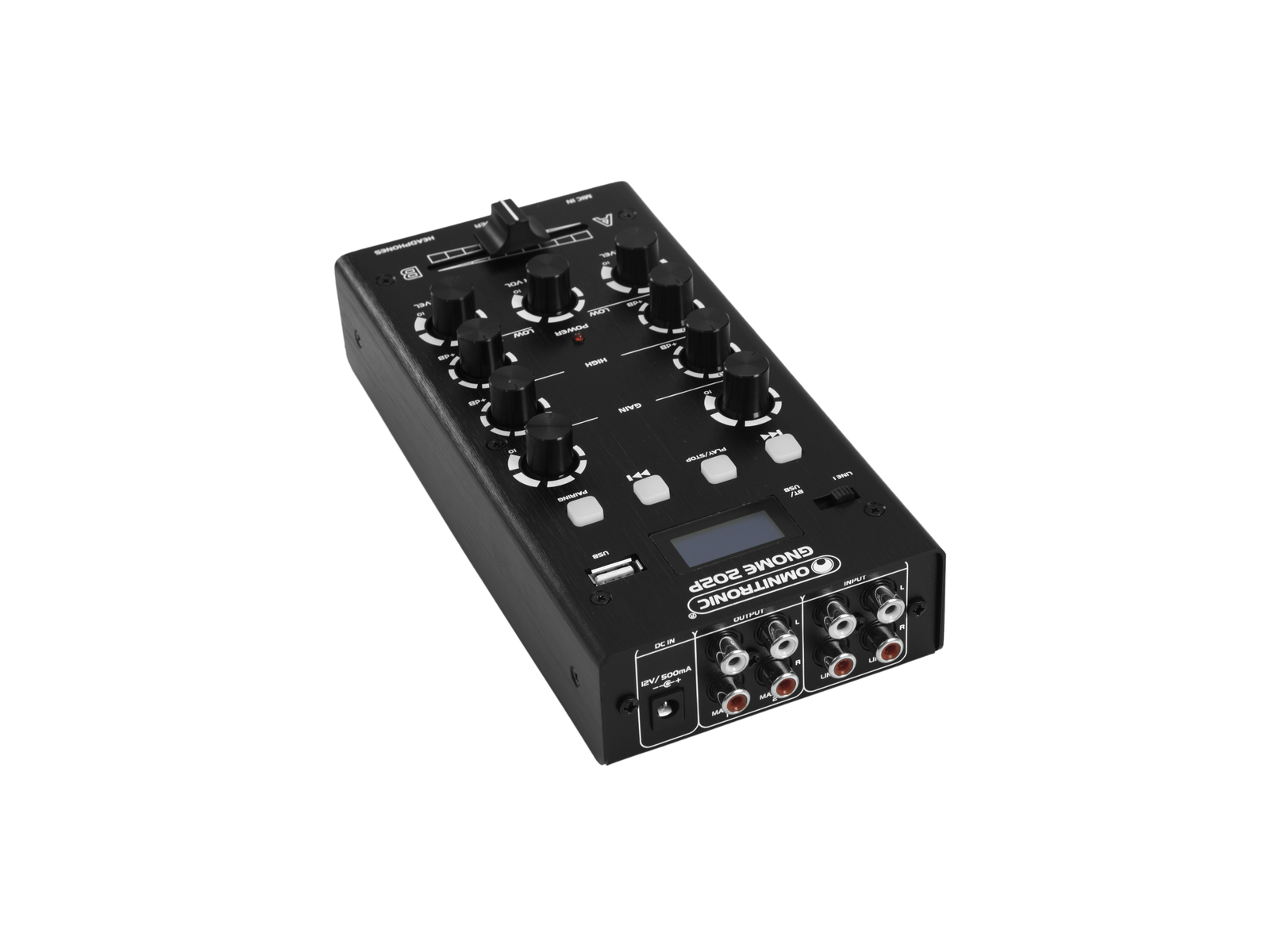 Omnitronic GNOME-202P, 2-kanálový, USB, MP3, Bluetooth, černý - Obrázek 5