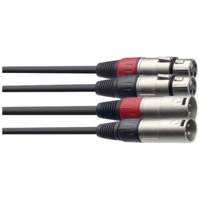 Stagg STC060XMXF, propojovací kabel 2x XLRzástrčka - 2x XLR zásuvka, 60cm