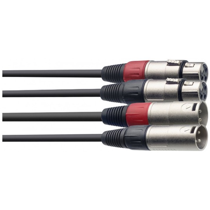 Stagg STC060XMXF, propojovací kabel 2x XLRzástrčka - 2x XLR zásuvka, 60cm