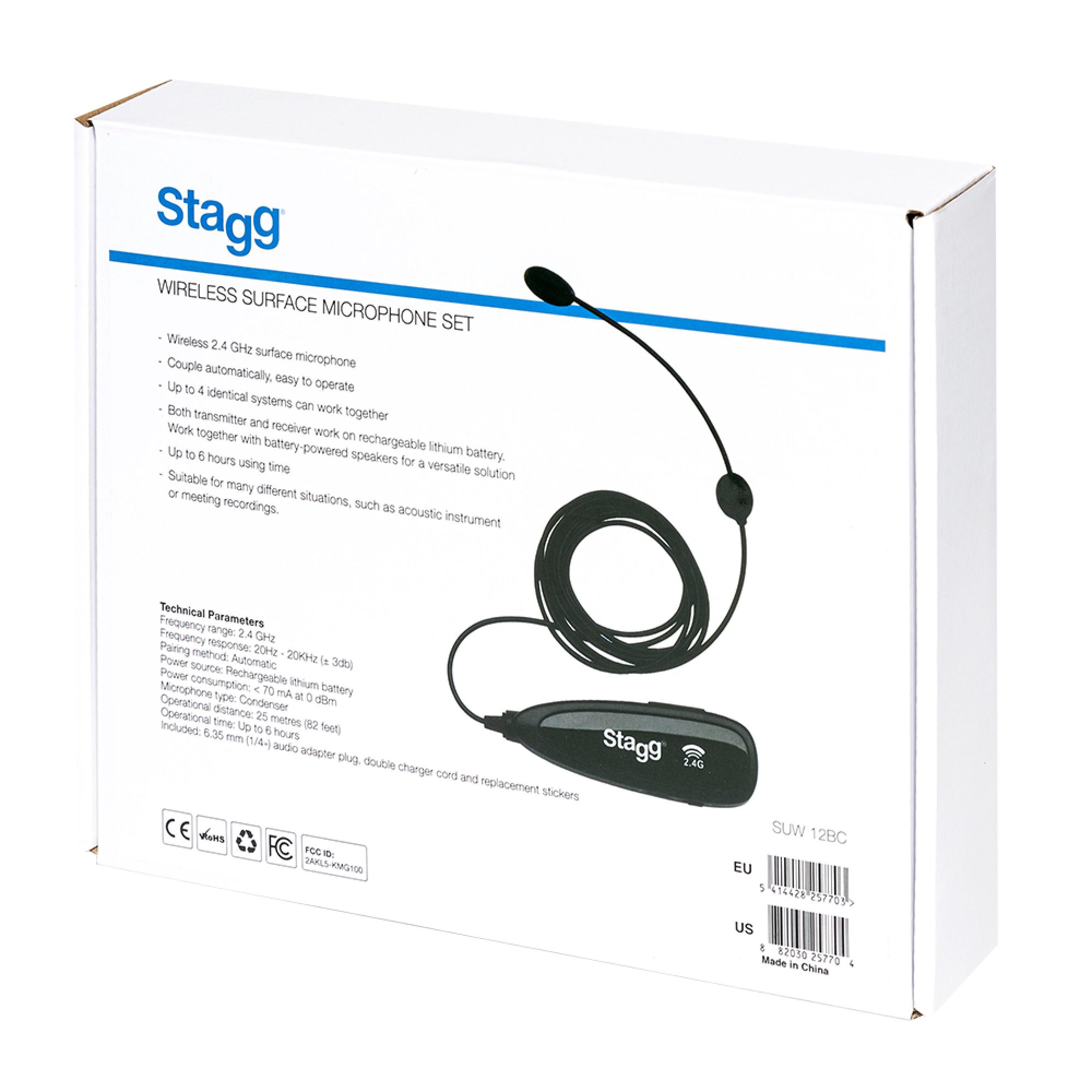 Stagg SUW 12BC, bezdrátový nástrojový mikrofonní set, 2,4 GHz UHF - Obrázek 3