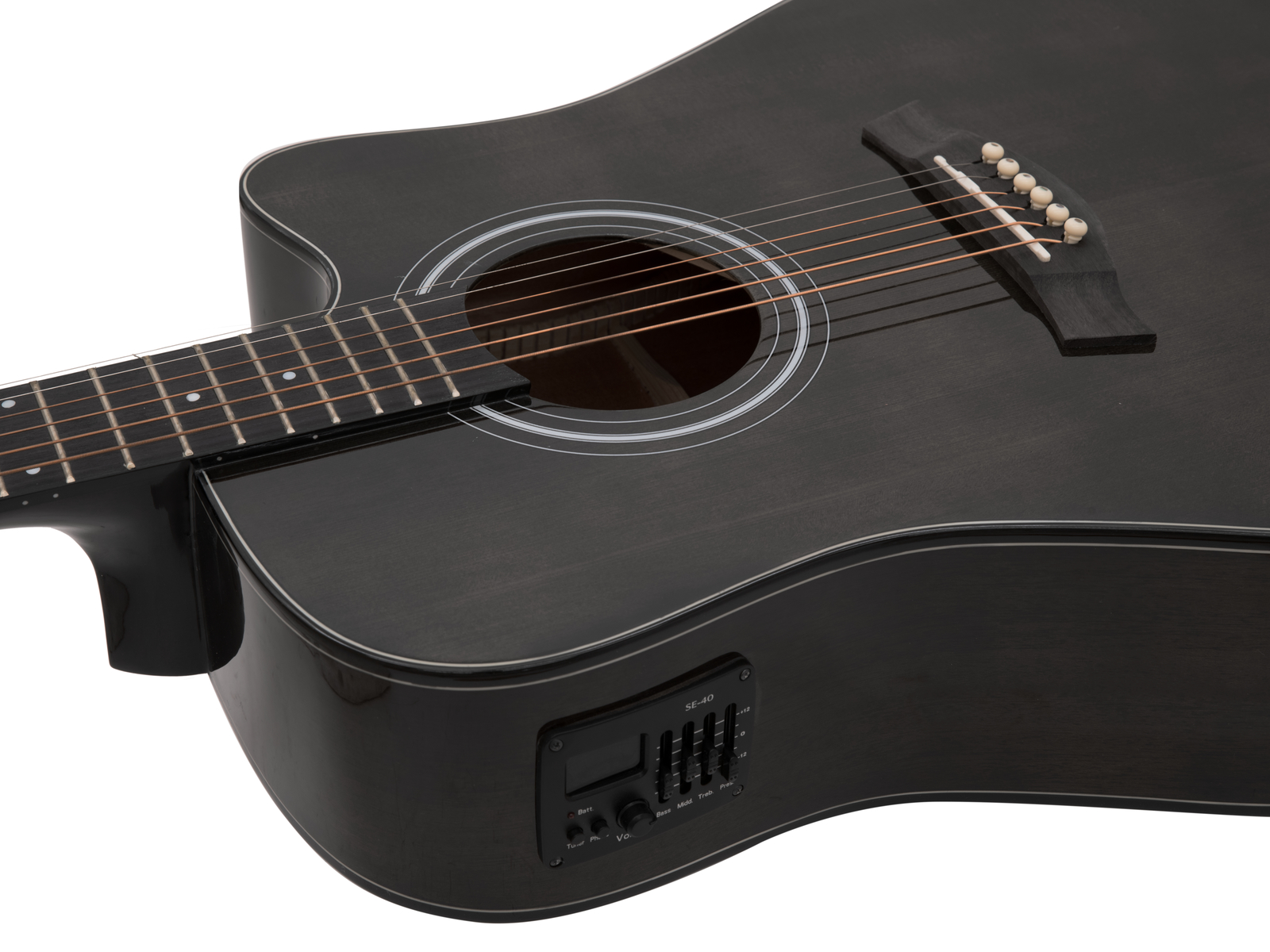 Dimavery STW-90, elektroakustická kytara typu Dreadnought, černá - Obrázek 3