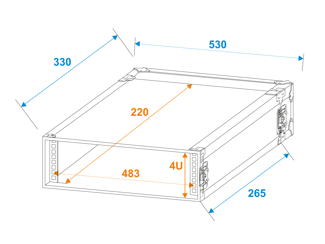 Roadinger Rack Profi 4U 25cm přepravní kufr - Obrázek 6