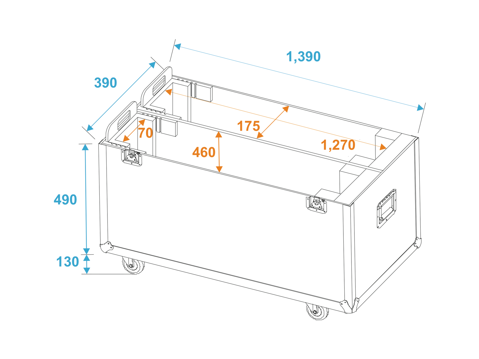 Roadinger transportní case pro 2x LCD ZL55 - Obrázek 4