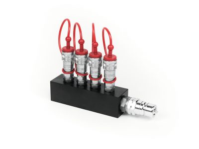 TCM FX CO2 distribuční blok (4x3/8 in to 1x3/8 out)