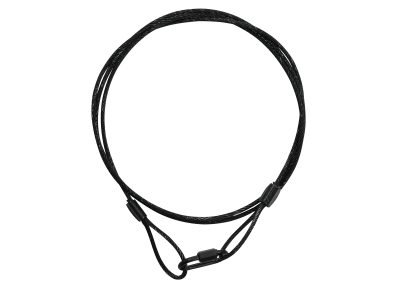 Ocelové jistící lanko 3 mm x 900 mm (SC), černé s karabinou