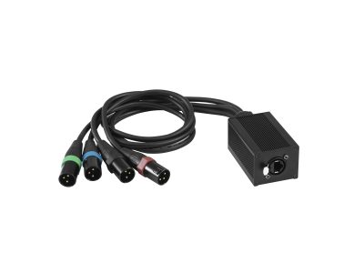 Eurolite DNK-1, síťový rozbočovač DMX signálu, 1x RJ45/4x XLR samec