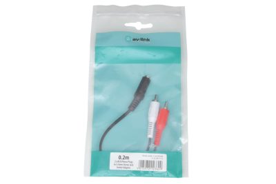 AV:link kabel 2x RCA samec - 1x Jack 3.5mm stereo samice, 0.2m