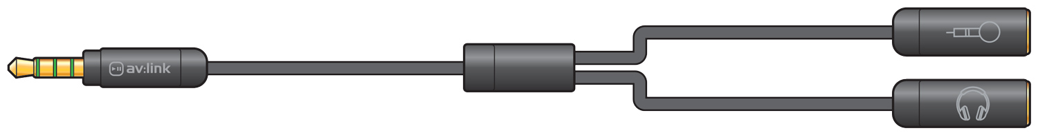 AV:Link Rozbočovač 3.5mm Stereo Jack pro sluchátka a mikrofon