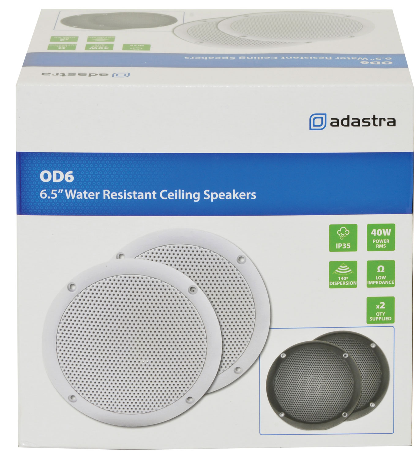Adastra OD6-W8, podhledový 6.5" reproduktor, 40W, IP35, bílý - Obrázek 6