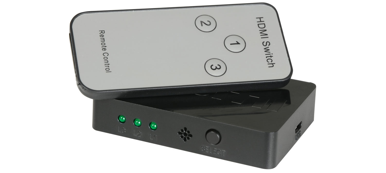 AV:link HDP31M, 3-kanálový mini přepínač HDMI signálu, IR