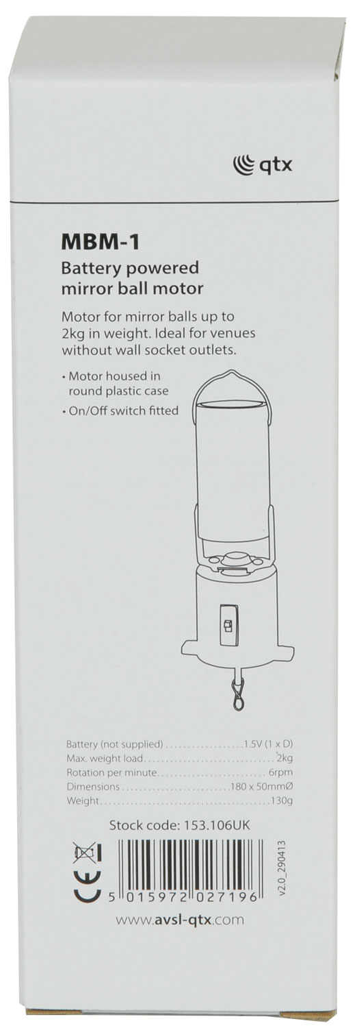 QTX MBM-1 Motor pro zrcadlové koule, 6 ot./min - Obrázek 3