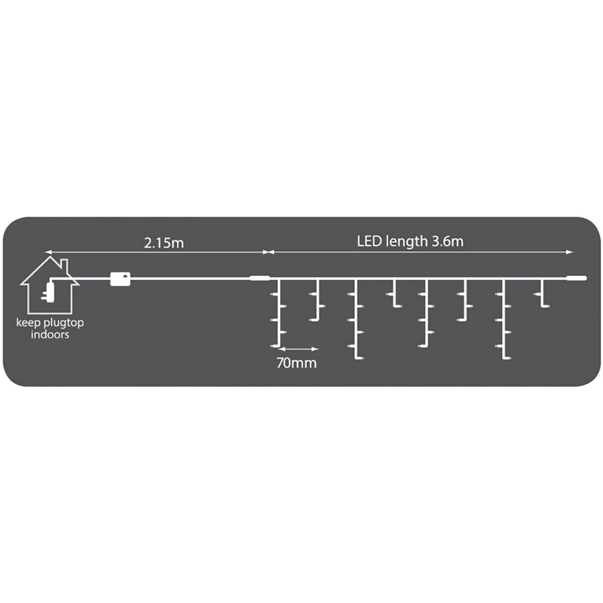 Lyyt 180ILCON-CW venkovní světelný řetěz, 180x LED - Obrázek 5