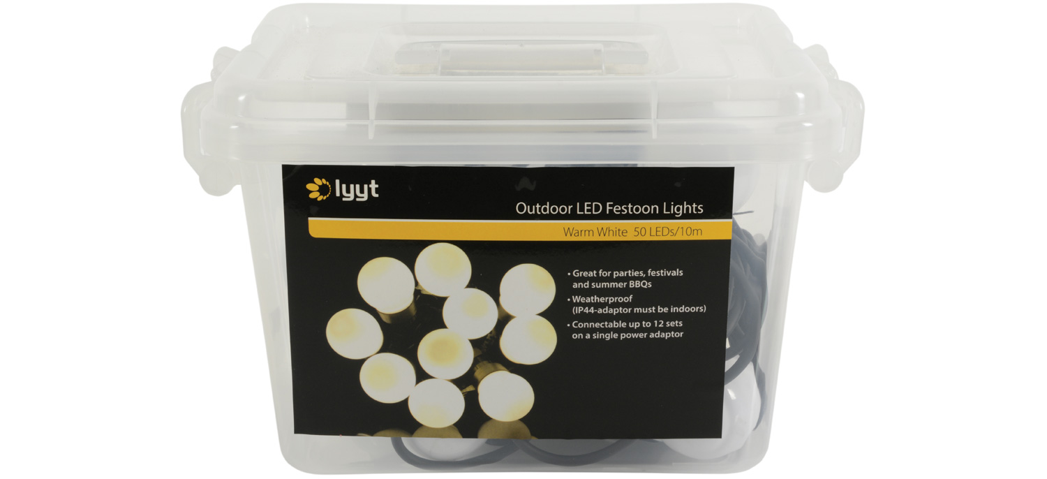 Lyyt BOF10WW, venkovní LED světelný řetěz, 10x LED lamp, barva teplá bílá, IP44 - Obrázek 4