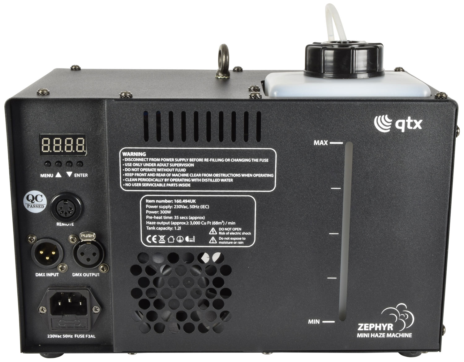 QTX ZEPHYR-300 Zephyr Mini Haze, výrobník mlhy, 300W - Obrázek 3