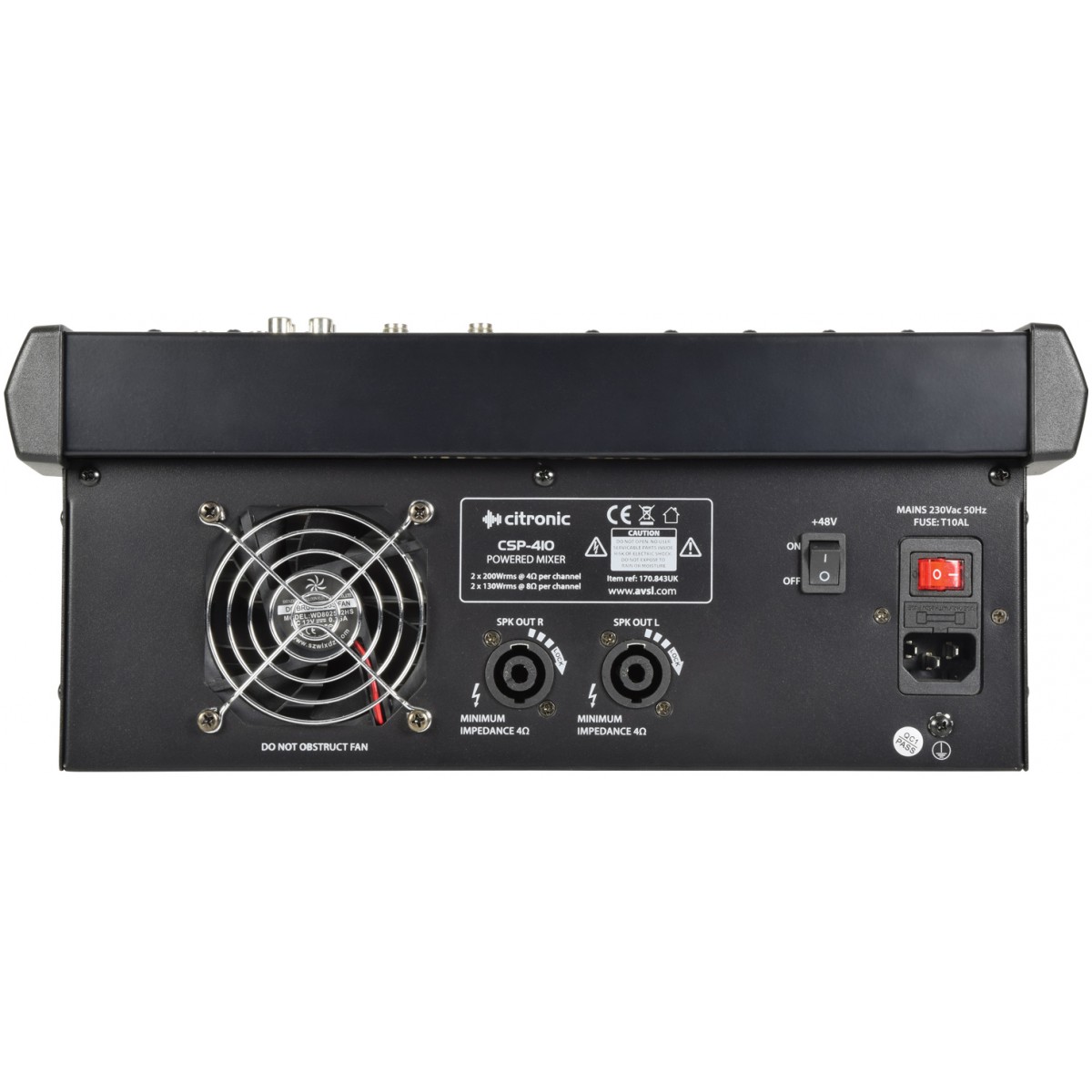 Citronic CSP-410, aktivní mixážní pult, 2x 200W RMS - Obrázek 3