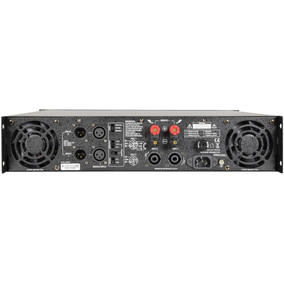 Citronic PLX2000 výkonový zesilovač, 2x 700W RMS - Obrázek 3