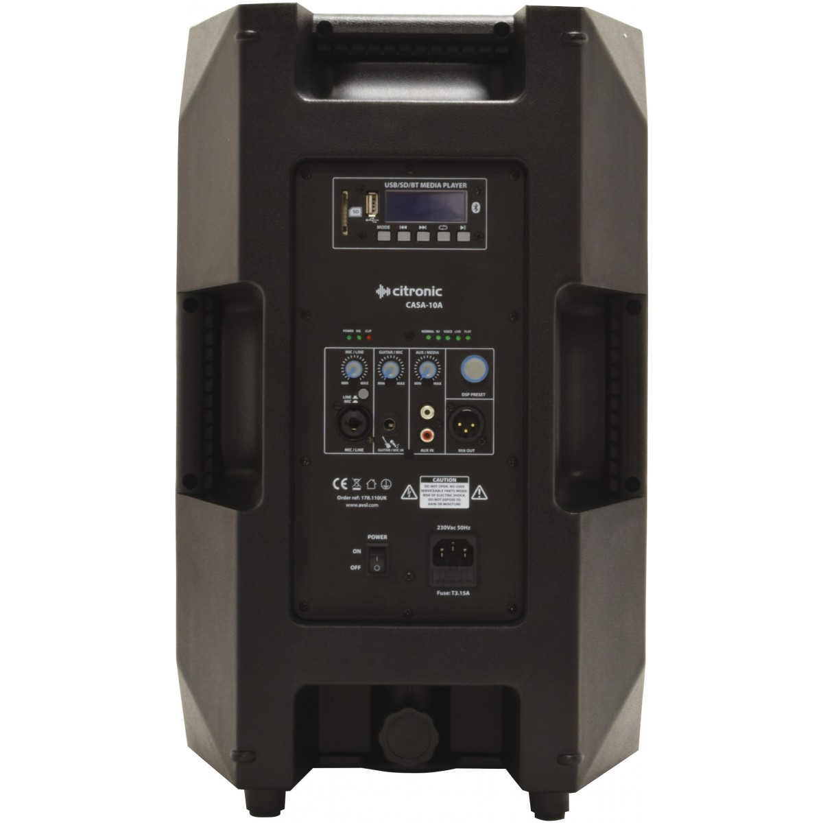 Citronic CASA-10A, aktivní 10" reprobox DSP/USB/SD/BT, 220W - Obrázek 3