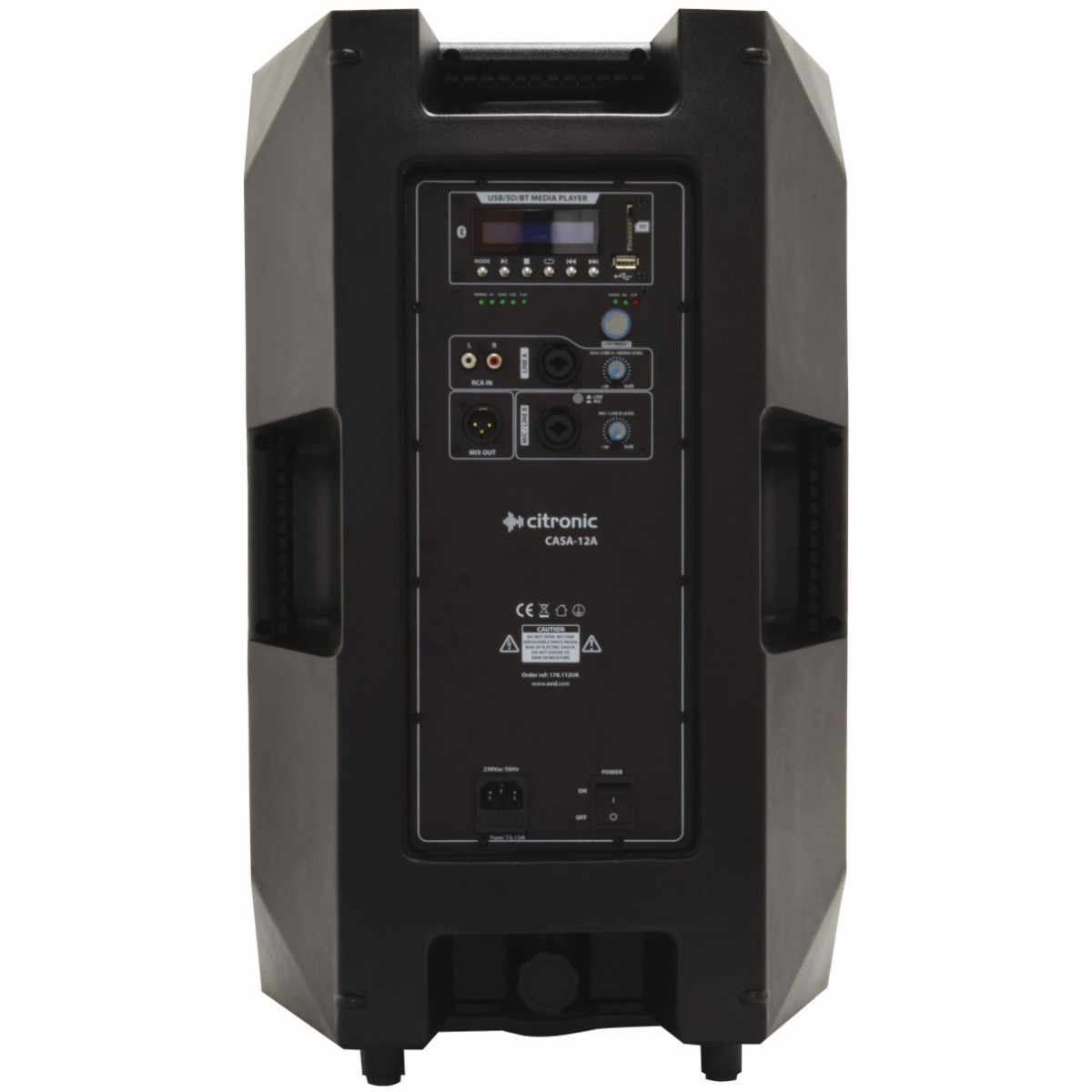 Citronic CASA-12A, aktivní 12" reprobox DSP/USB/SD/BT, 280W - Obrázek 3
