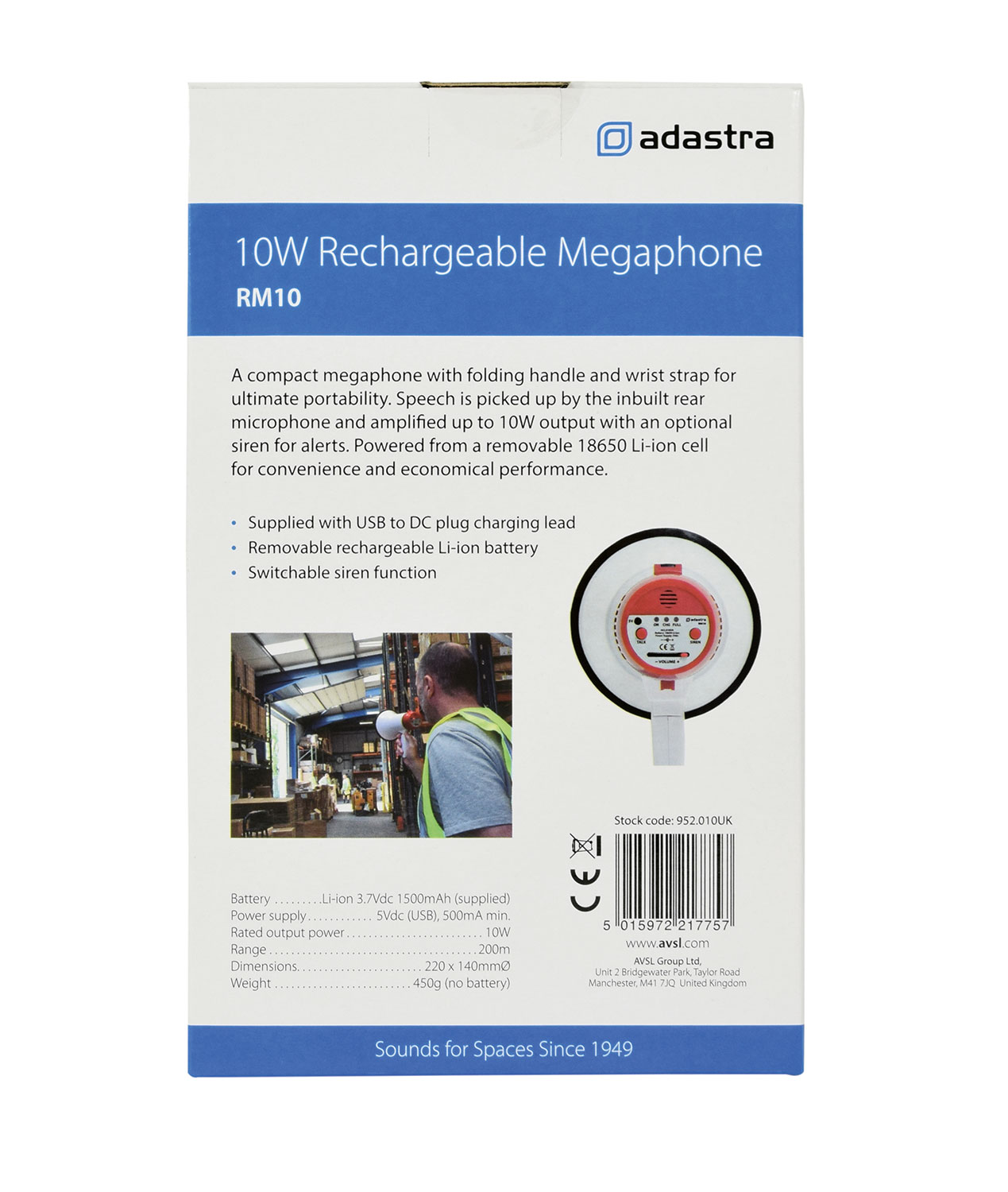Adastra RM10, megafon, 10W - Obrázek 8