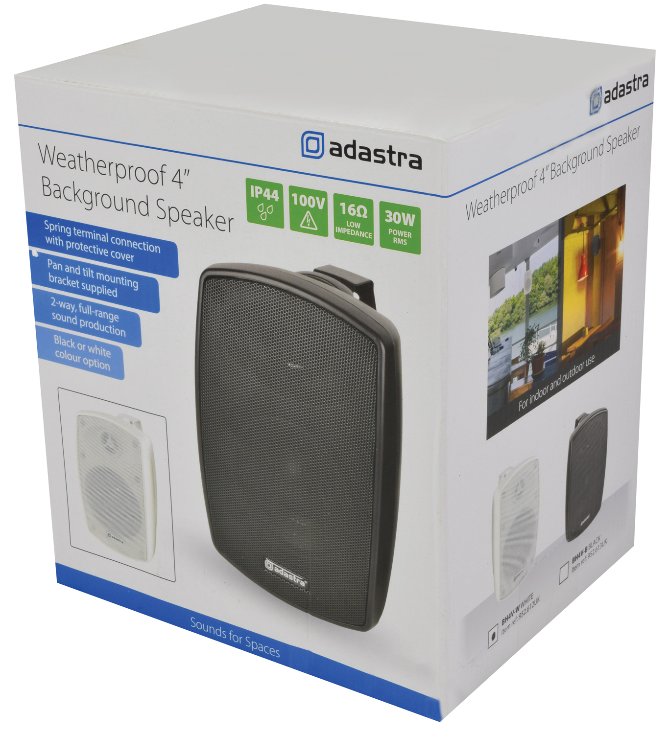 Adastra BH4V-W nástěnný 4" reproduktor, 100V, bílý - Obrázek 5