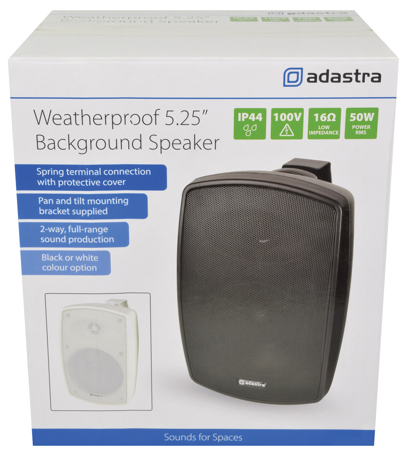 Adastra BH5V-W nástěnný 5,25" reproduktor, 100V, bílý - Obrázek 4