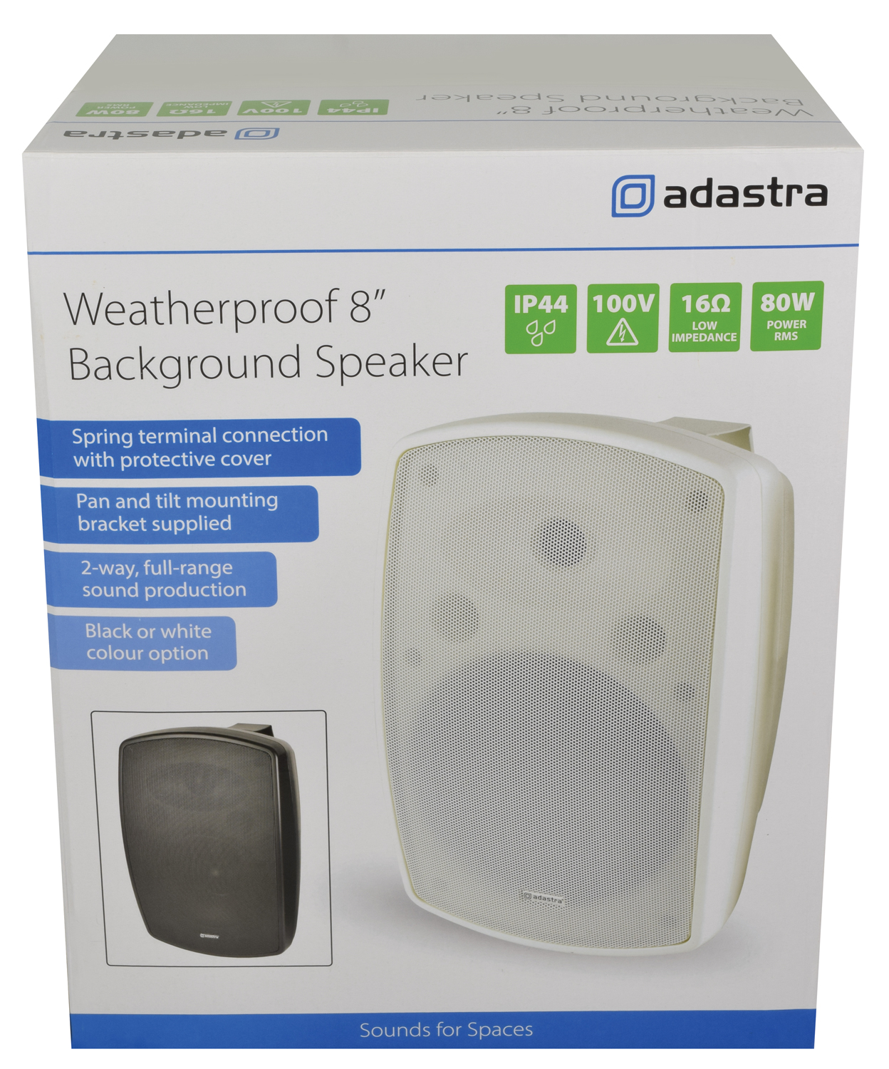 Adastra BH8V-W nástěnný 8" reproduktor, 100V, bílý - Obrázek 4