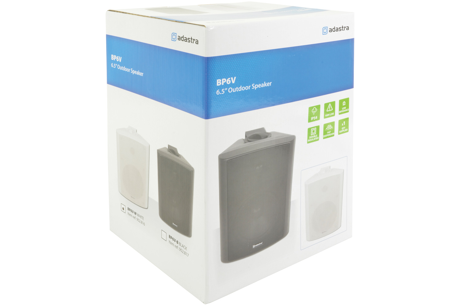 Adastra BP6V-B, 100V nástěnný 6,5" reprobox, 60W, IP54, bílý - Obrázek 5