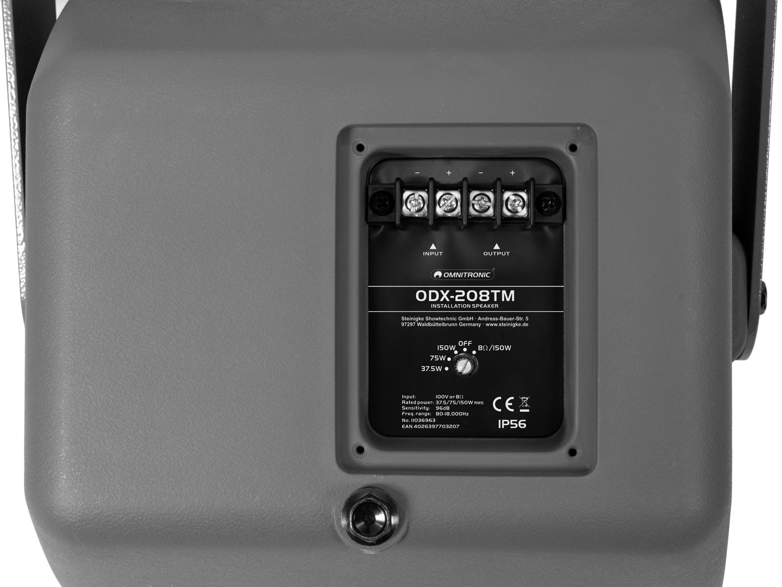 OMNITRONIC ODX-208TM, nástěnný 8" reproduktor, 150W, 100V, IP56 - Obrázek 4
