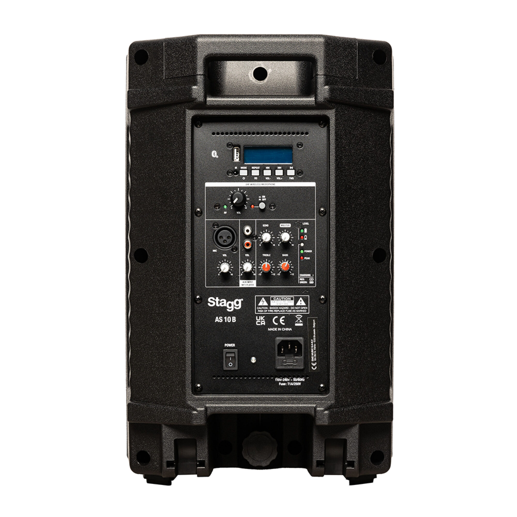 Stagg AS10B, mobilní 10" zvukový systém MP3/BT/USB/TWS/1x UHF, 125W - Obrázek 3