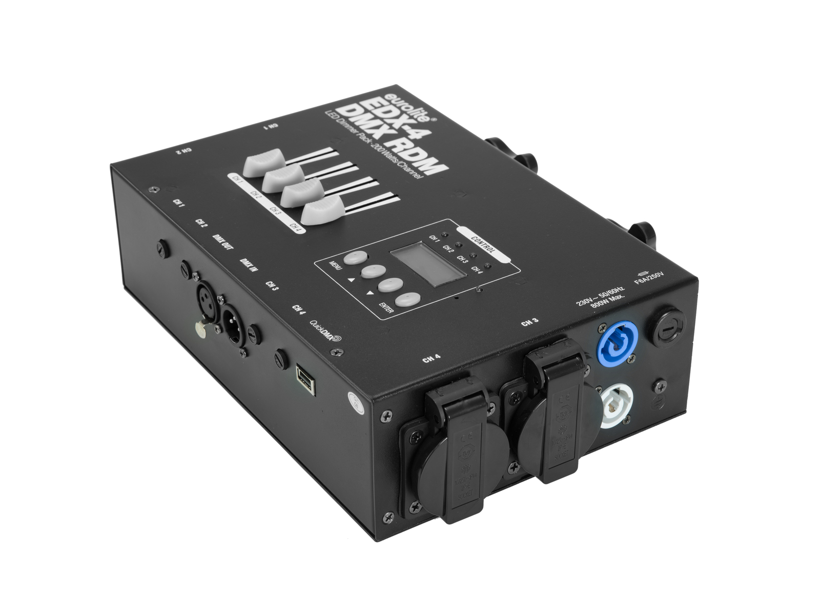 Eurolite EDX-4 DMX RDM LED Dimmer Pack, stmívač, CEE 7/4 - Obrázek 7