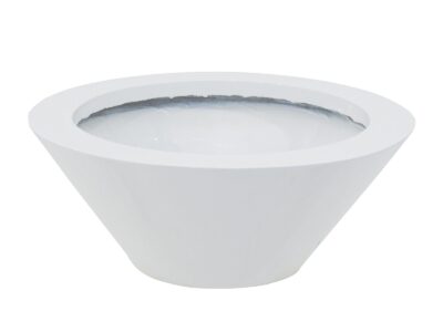 Květináč hliník-laminát, 15 cm, lesklý-bílý