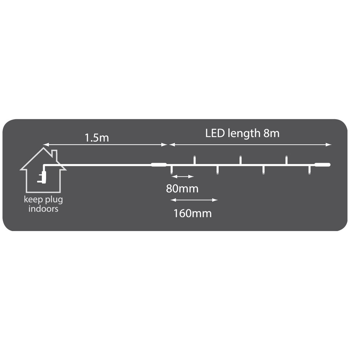 Lyyt 100CON-WW, venkovní LED světelný řetěz, 100x LED teplá bílá, IP44 - DOPRODEJ - POSLEDNÍ KUS! - Obrázek 13