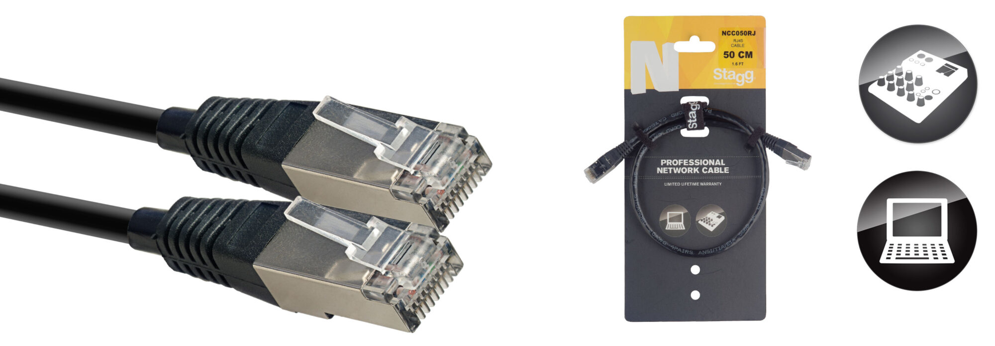 Stagg NCC050RJ, síťový kabel RJ45/RJ45, 50cm
